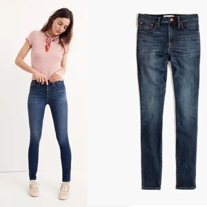Madewell 10 High-Rise Skinny Jeans Danny Wash 27 Tall